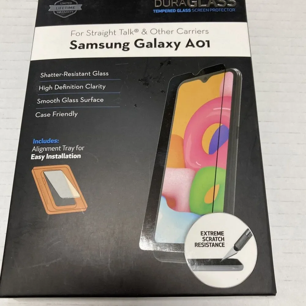 DuraGLASS Tempered Glass Screen Protector Samsung Galaxy A01 - New